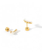 Shop Screwback Stud Earrings - Abigail Pearl Gold- at Ruby Joy Boutique, a Women's Clothing Store in Pickerington, Ohio