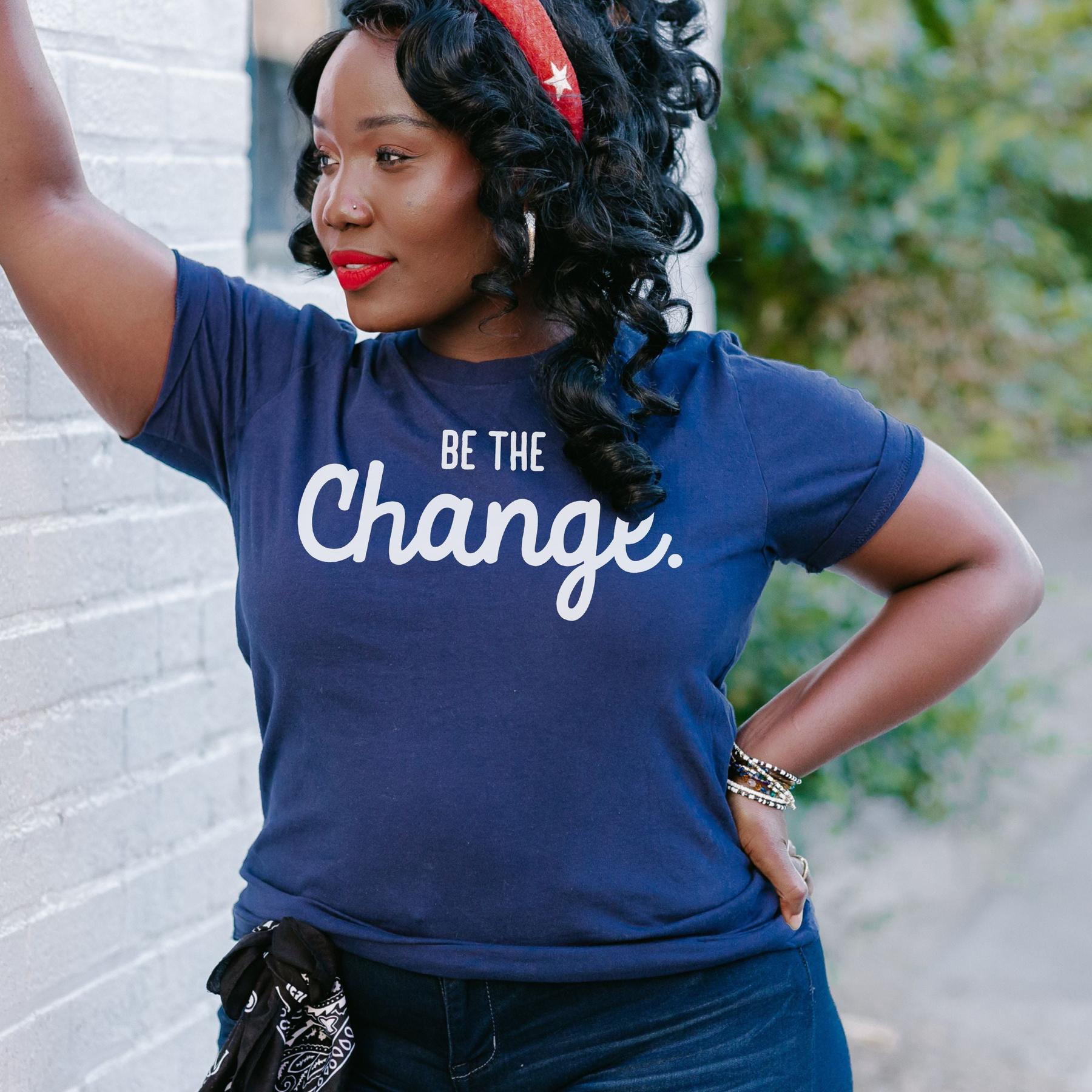 Shop Be The Change Classic Tee- at Ruby Joy Boutique, a Women's Clothing Store in Pickerington, Ohio