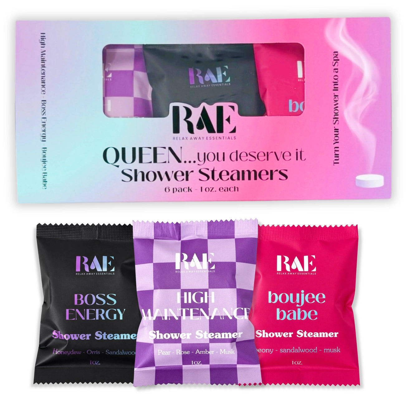 Shop Queen...You Deserve It | Shower Steamer 6-Pack | Made in USA- at Ruby Joy Boutique, a Women's Clothing Store in Pickerington, Ohio