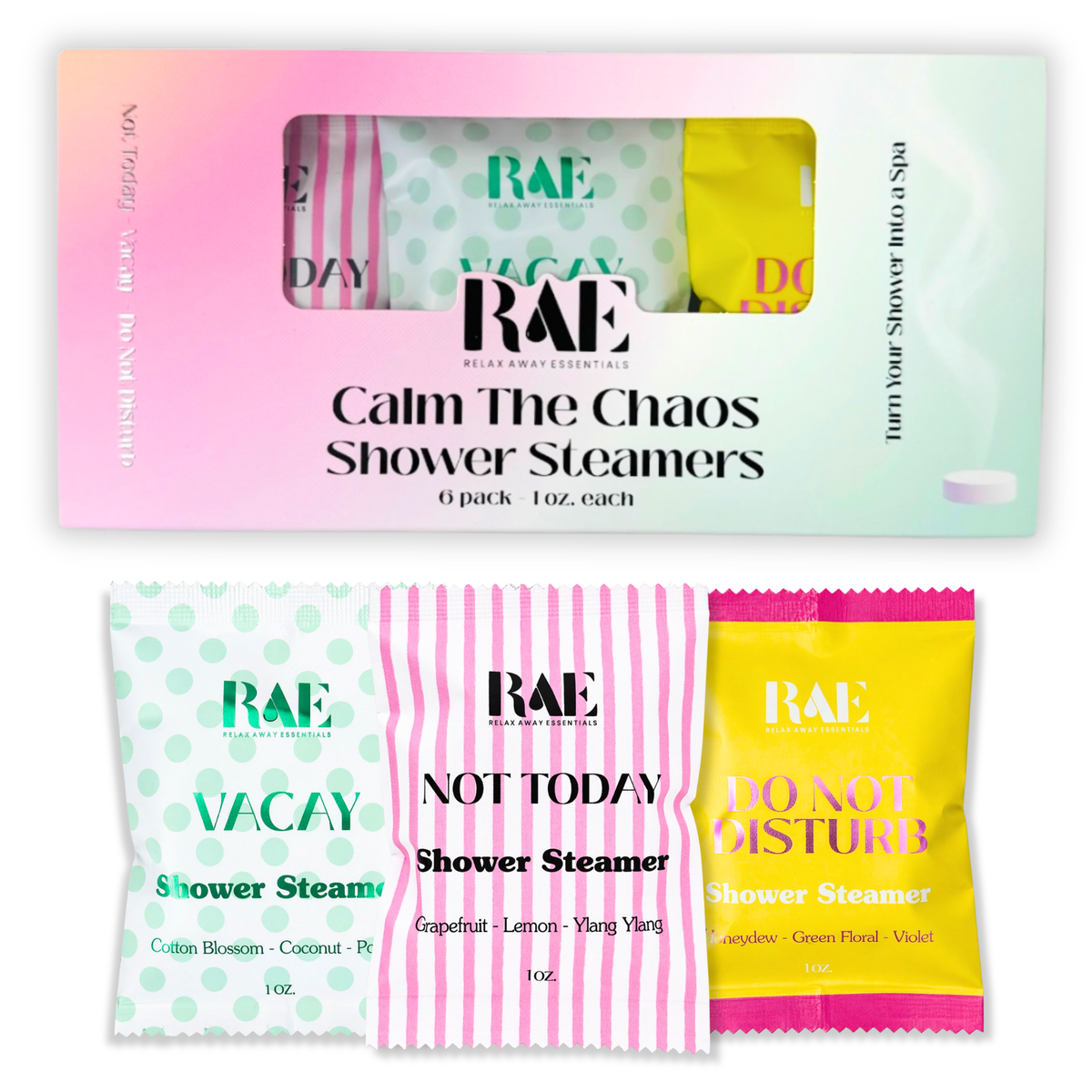 Shop Calm The Chaos | Shower Steamers 6 Pack | Made in USA- at Ruby Joy Boutique, a Women's Clothing Store in Pickerington, Ohio