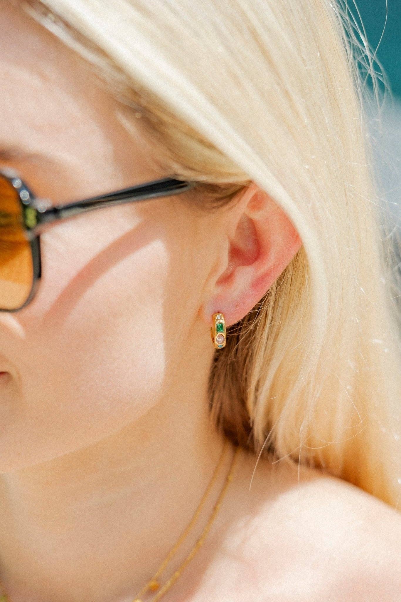 Shop August Gemstone Huggie Earrings- at Ruby Joy Boutique, a Women's Clothing Store in Pickerington, Ohio