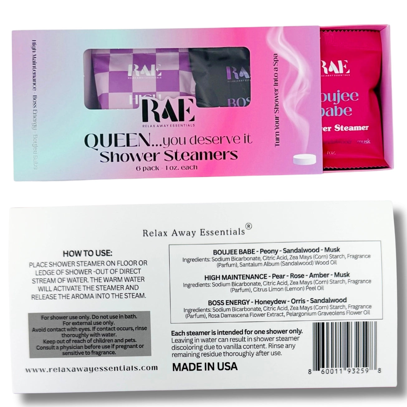 Shop Queen...You Deserve It | Shower Steamer 6-Pack | Made in USA- at Ruby Joy Boutique, a Women's Clothing Store in Pickerington, Ohio