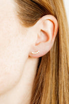 Shop Screwback Stud Earrings - Abigail Pearl Gold- at Ruby Joy Boutique, a Women's Clothing Store in Pickerington, Ohio