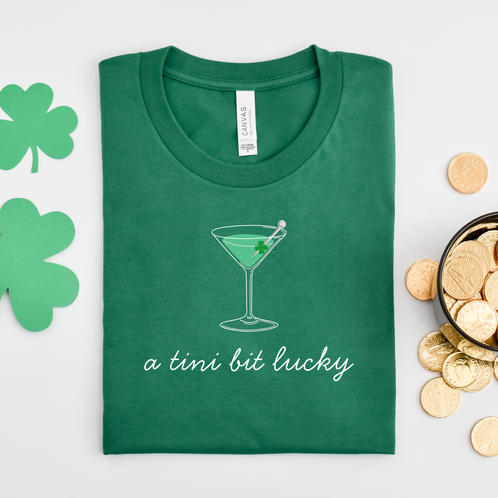 Shop A Tini Bit Lucky | St. Patrick's Day Graphic Top-Tee at Ruby Joy Boutique, a Women's Clothing Store in Pickerington, Ohio