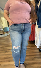 Shop Abby Release Hem Cropped Denim | Lovervet-Denim at Ruby Joy Boutique, a Women's Clothing Store in Pickerington, Ohio