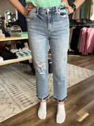 Shop Abby Release Hem Cropped Denim | Lovervet-Denim at Ruby Joy Boutique, a Women's Clothing Store in Pickerington, Ohio