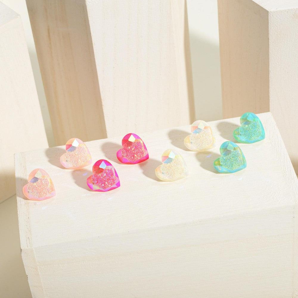 Shop Acrylic Druzy Heart Earrings-Earrings at Ruby Joy Boutique, a Women's Clothing Store in Pickerington, Ohio