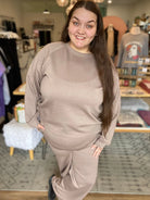 Shop All Day 2 Piece Scuba Set - Cocoa- at Ruby Joy Boutique, a Women's Clothing Store in Pickerington, Ohio