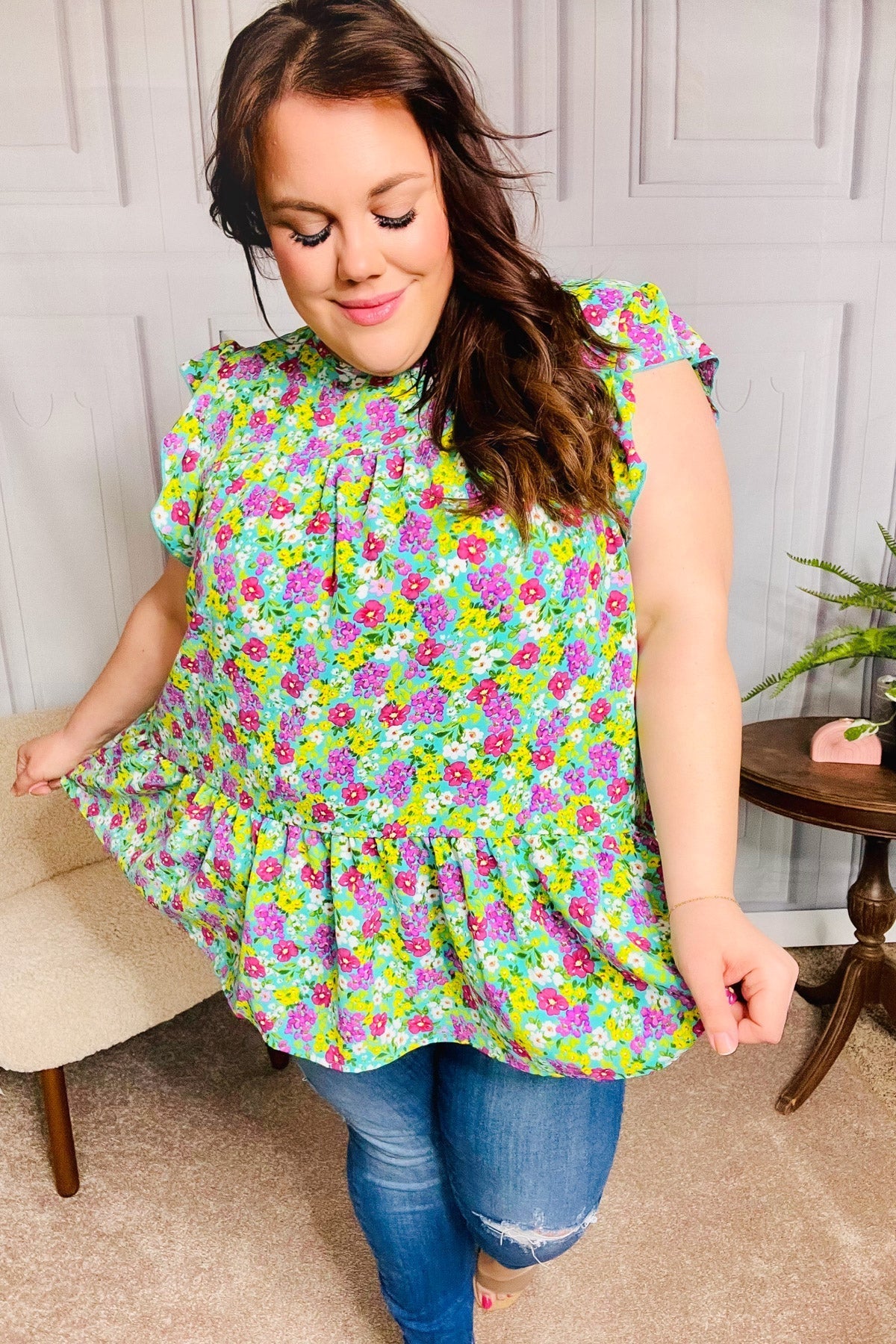 Shop All For You Floral Top-Shirts at Ruby Joy Boutique, a Women's Clothing Store in Pickerington, Ohio