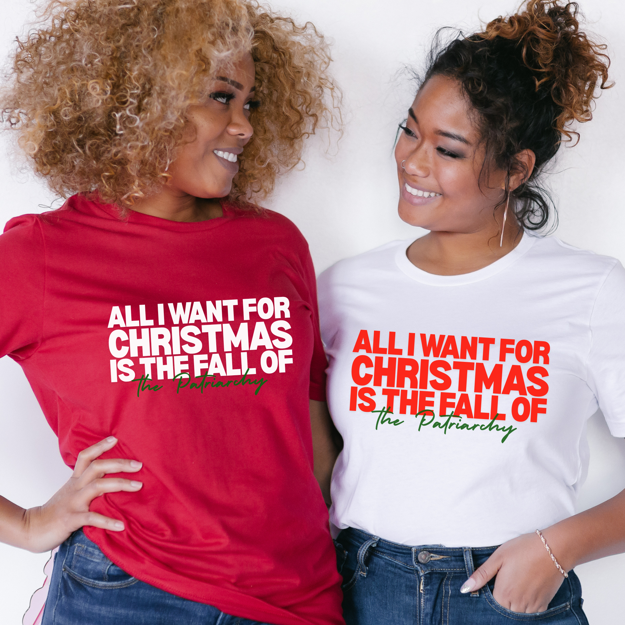 Shop All I Want For Christmas is The Fall of The Patriarchy Graphic Top- at Ruby Joy Boutique, a Women's Clothing Store in Pickerington, Ohio