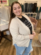 Shop Alpine Breeze Eyelet Cardigan - Sand-Cardigan at Ruby Joy Boutique, a Women's Clothing Store in Pickerington, Ohio