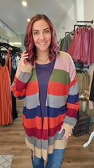 Shop Amanda Striped Cardigan-Shirts & Tops at Ruby Joy Boutique, a Women's Clothing Store in Pickerington, Ohio