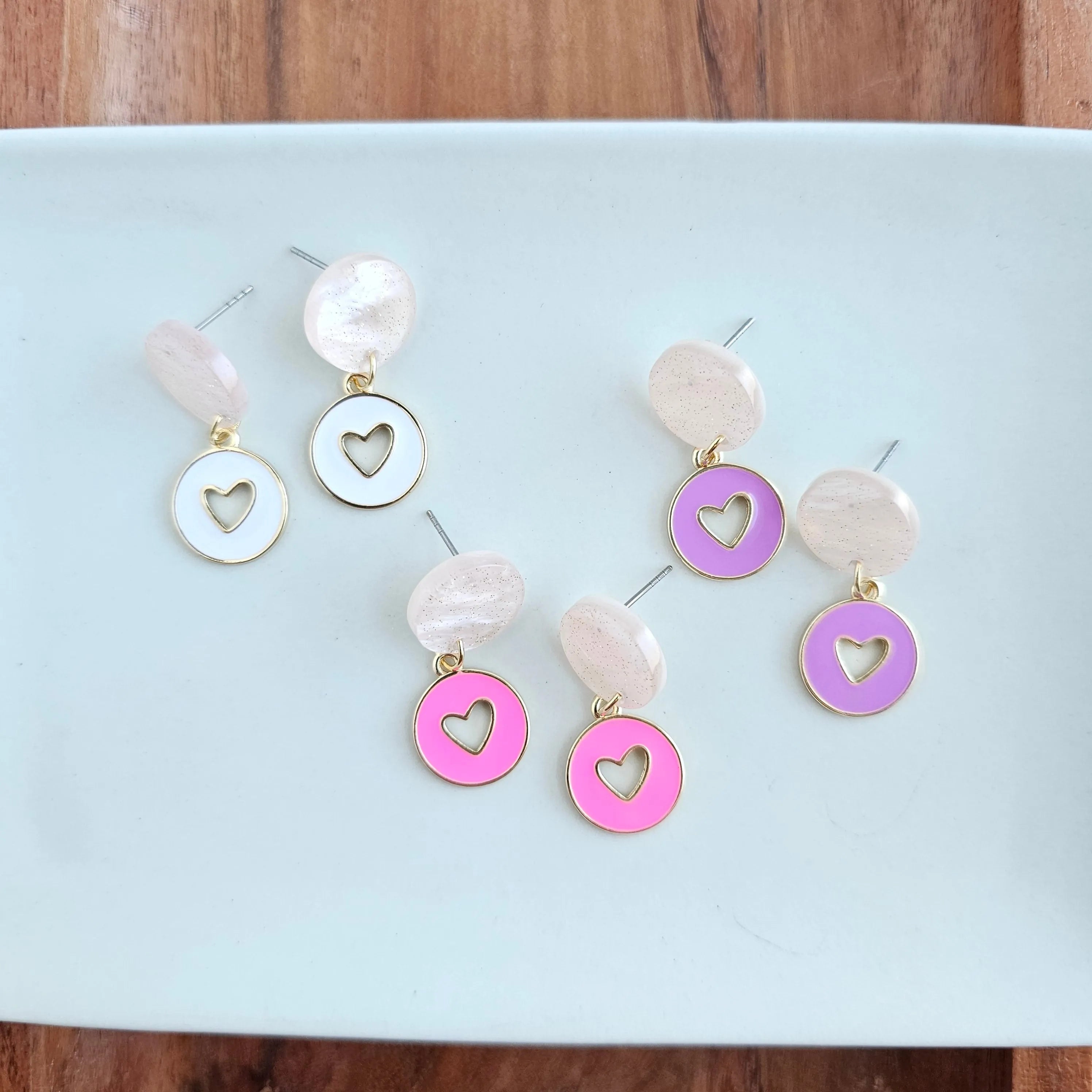 Shop Amora Heart Earrings - Pink- at Ruby Joy Boutique, a Women's Clothing Store in Pickerington, Ohio