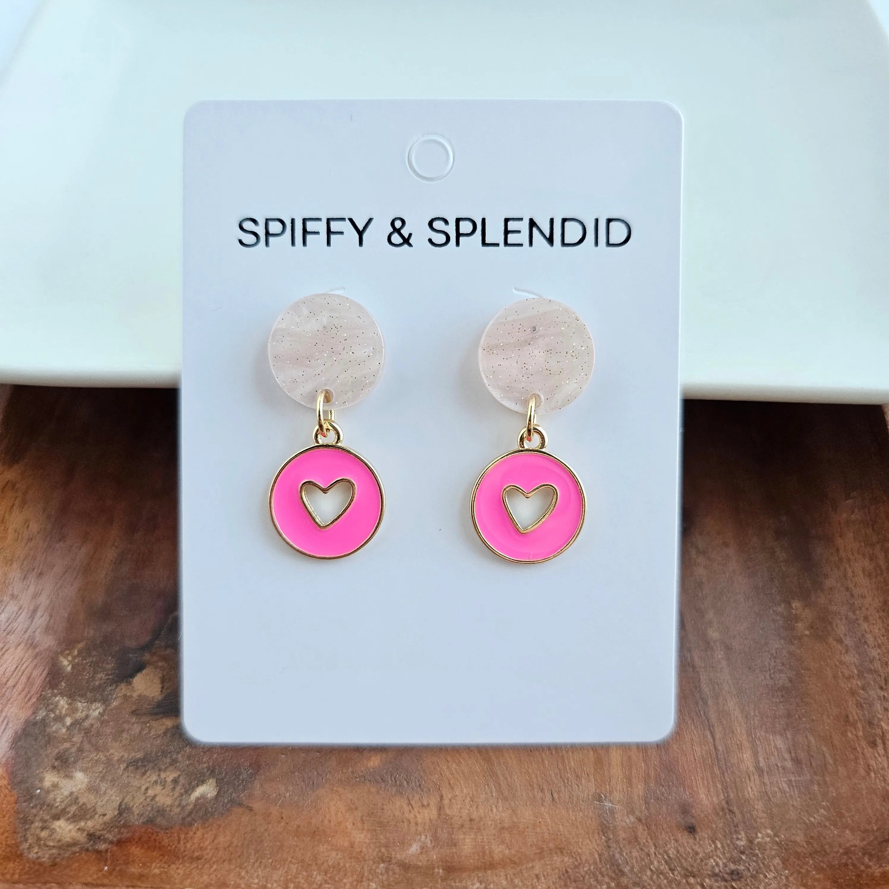 Shop Amora Heart Earrings - Pink- at Ruby Joy Boutique, a Women's Clothing Store in Pickerington, Ohio