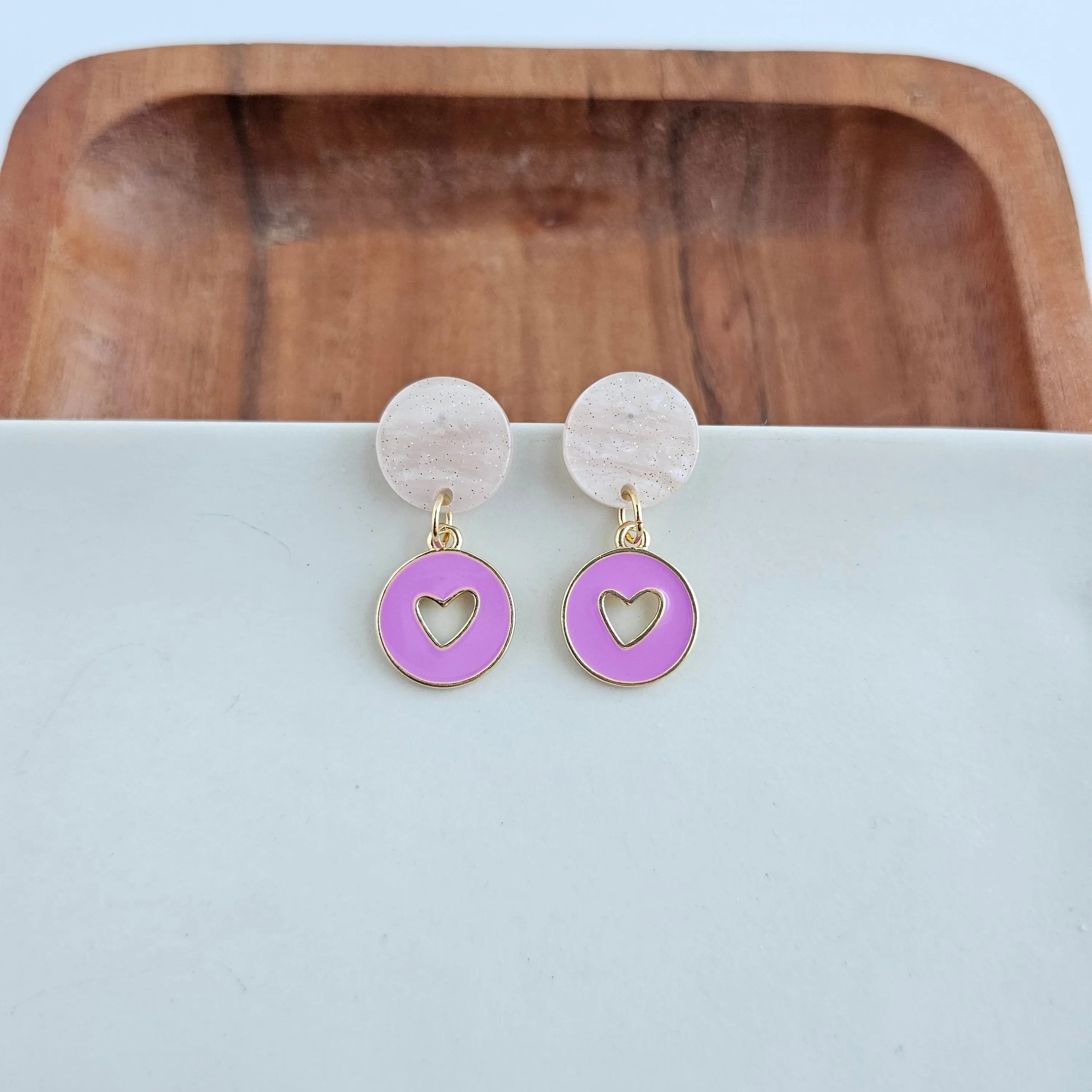 Shop Amora Heart Earrings - Purple- at Ruby Joy Boutique, a Women's Clothing Store in Pickerington, Ohio