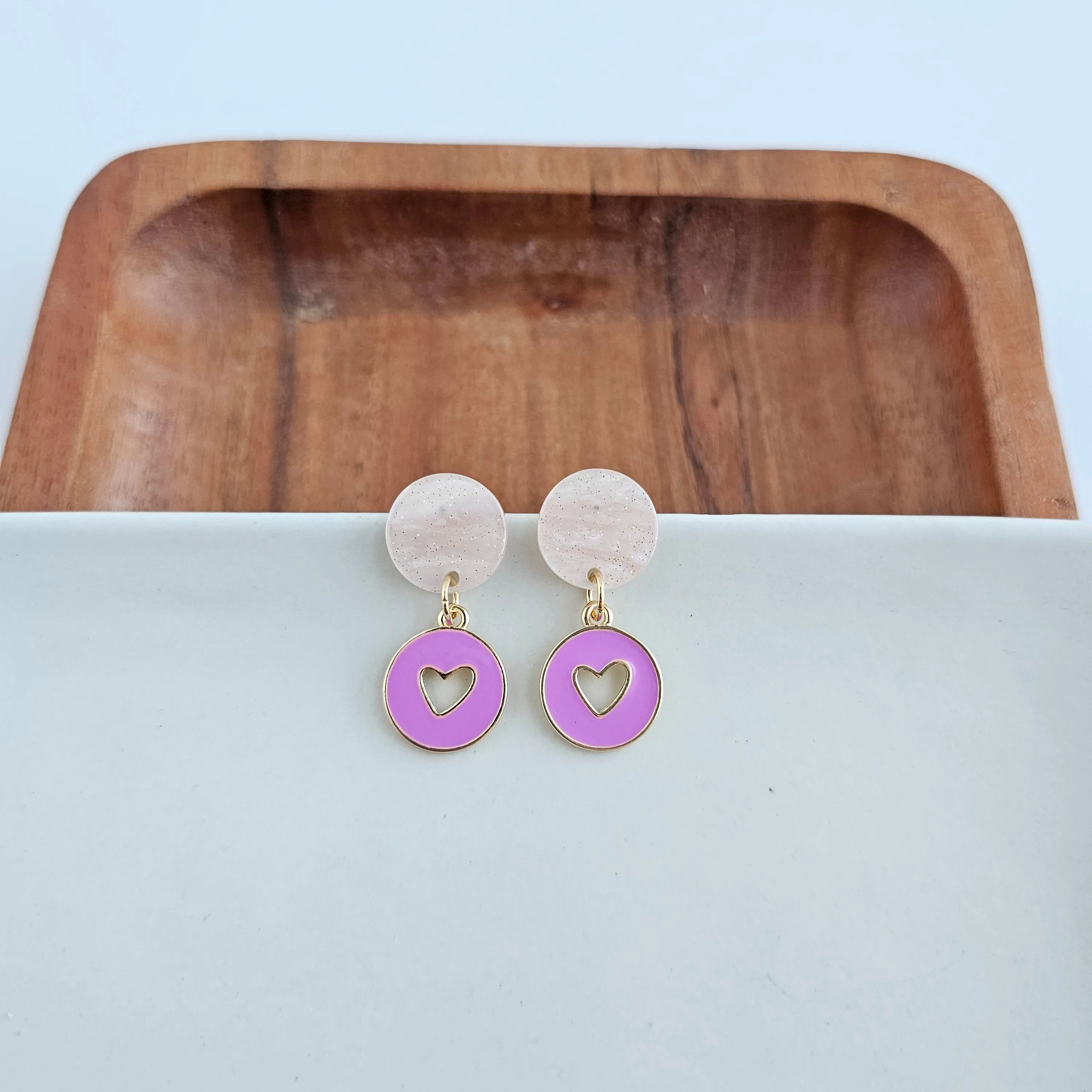 Shop Amora Heart Earrings - Purple- at Ruby Joy Boutique, a Women's Clothing Store in Pickerington, Ohio