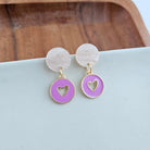 Shop Amora Heart Earrings - Purple- at Ruby Joy Boutique, a Women's Clothing Store in Pickerington, Ohio
