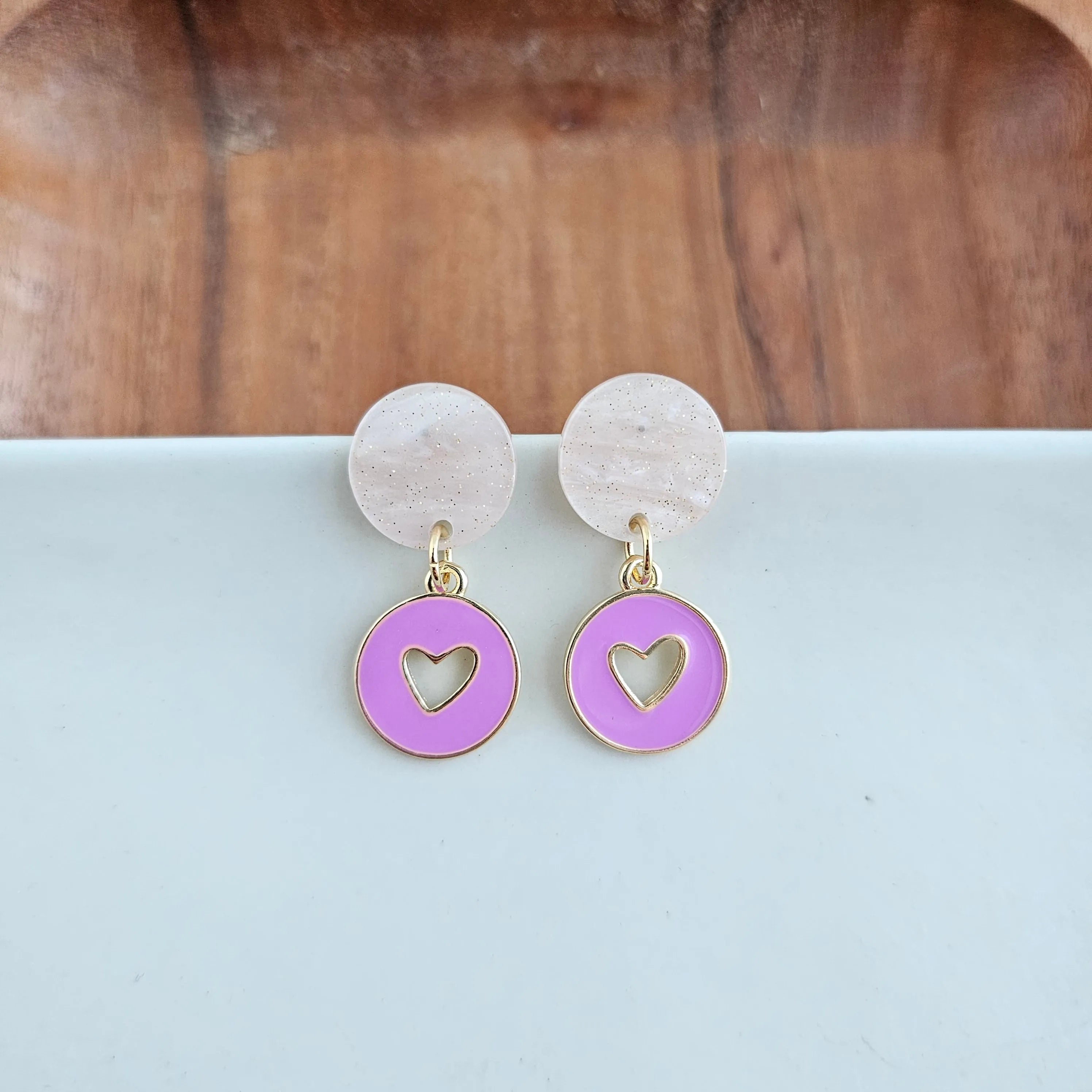 Shop Amora Heart Earrings - Purple- at Ruby Joy Boutique, a Women's Clothing Store in Pickerington, Ohio