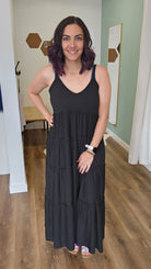 Shop Anni Tiered Maxi Dress - Black-Dresses at Ruby Joy Boutique, a Women's Clothing Store in Pickerington, Ohio