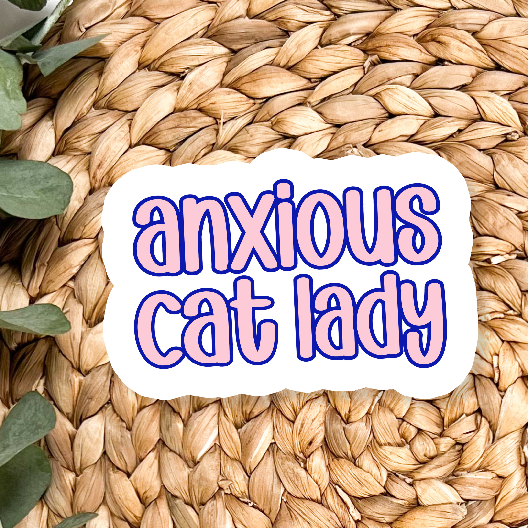 Shop Anxious Cat Lady Waterproof Vinyl Sticker- at Ruby Joy Boutique, a Women's Clothing Store in Pickerington, Ohio