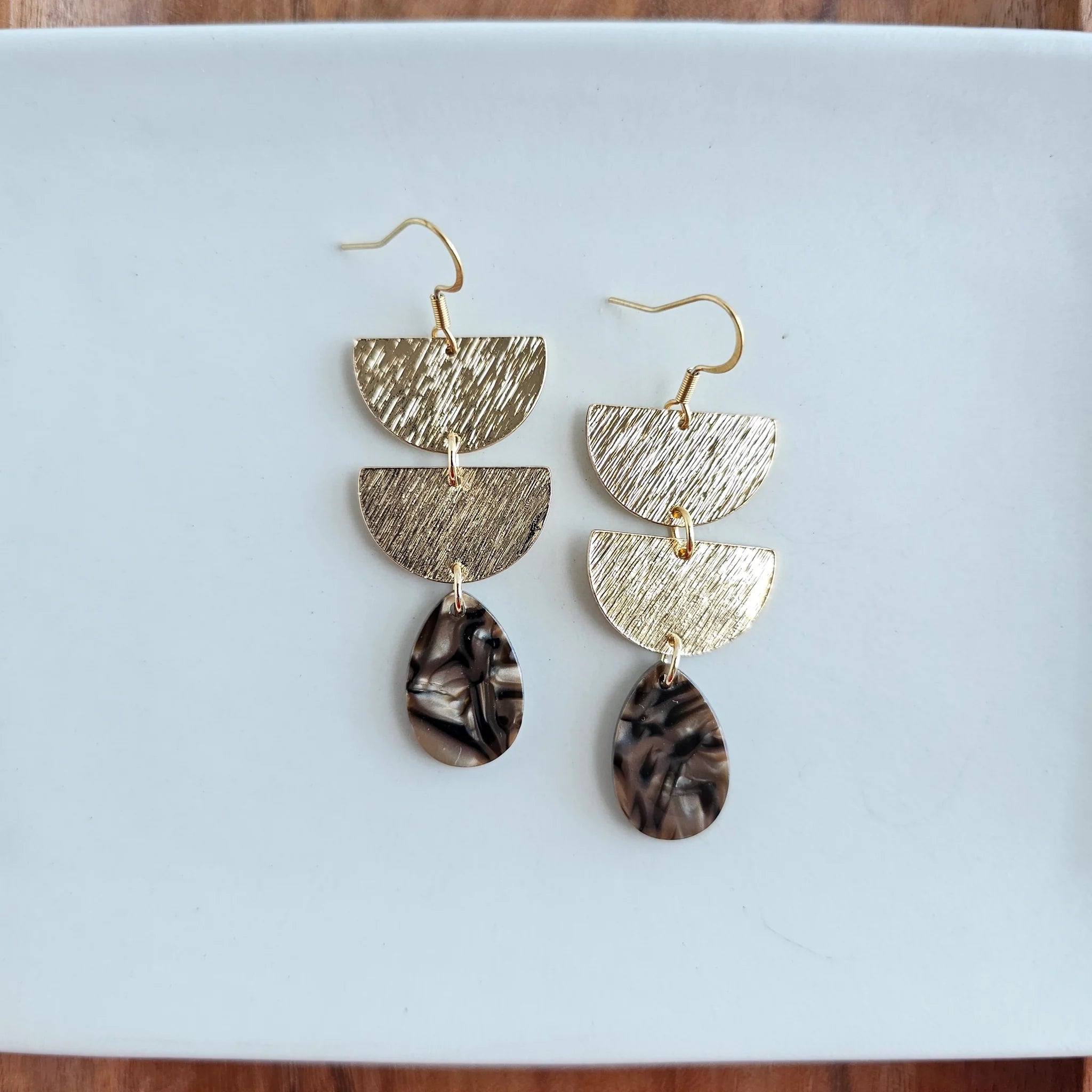 Shop Aria Earrings - Brown Shimmer-Earrings at Ruby Joy Boutique, a Women's Clothing Store in Pickerington, Ohio