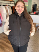 Shop Aspen Quilted Puffer Vest-Vest at Ruby Joy Boutique, a Women's Clothing Store in Pickerington, Ohio