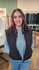 Shop Aspen Quilted Puffer Vest-Vest at Ruby Joy Boutique, a Women's Clothing Store in Pickerington, Ohio