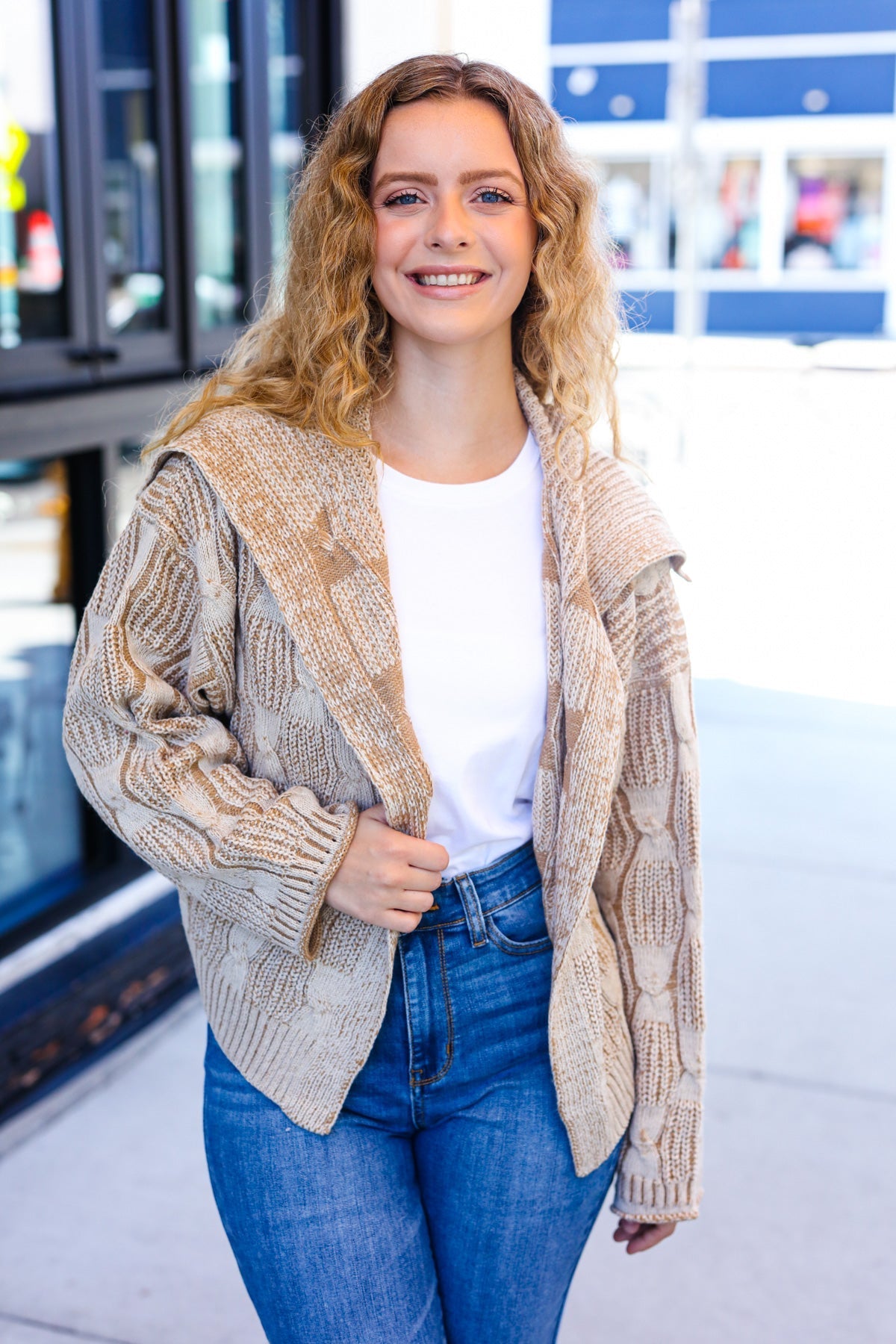 Shop Autumn Vibes Cable Knit Cardigan-Cardigan at Ruby Joy Boutique, a Women's Clothing Store in Pickerington, Ohio