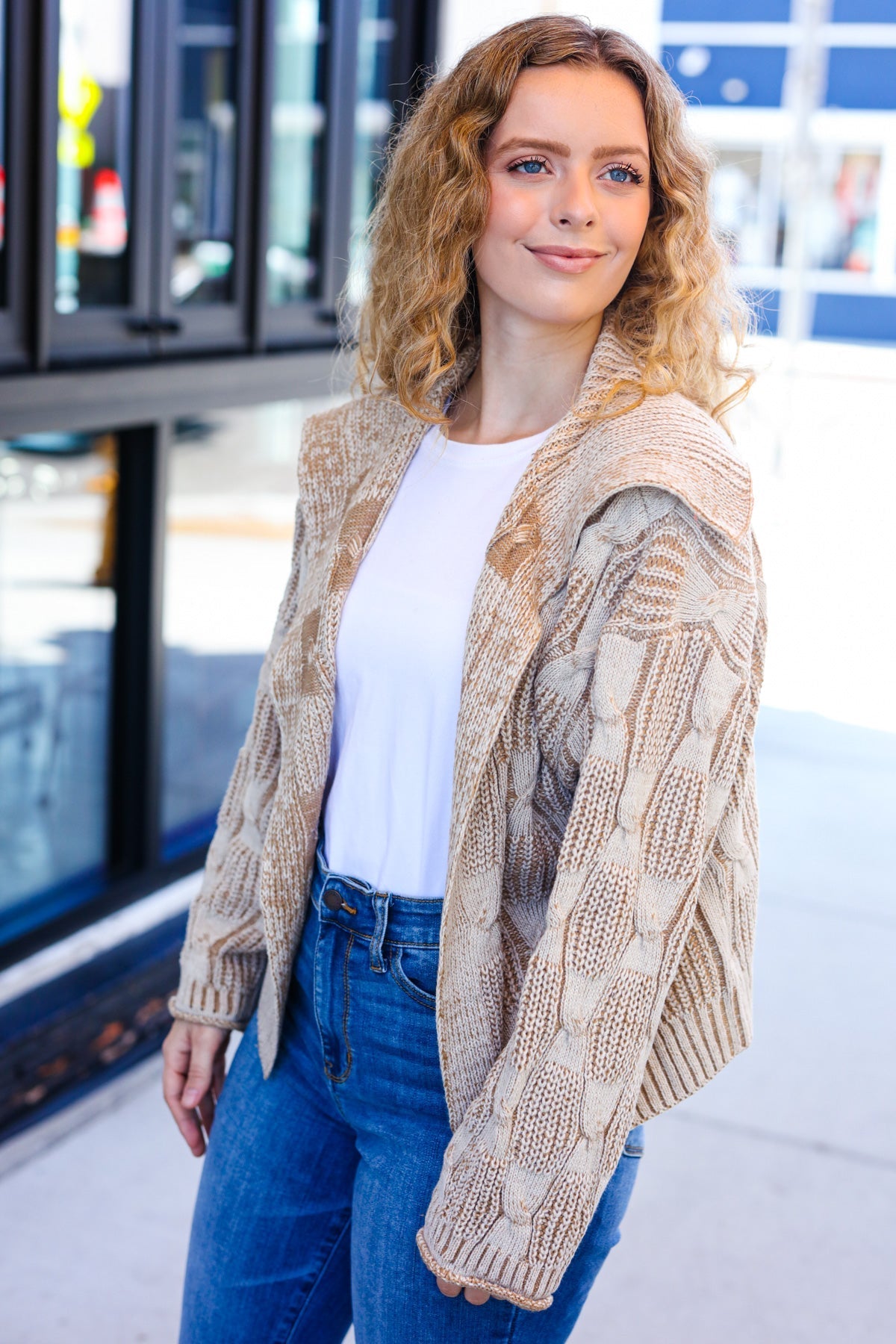 Shop Autumn Vibes Cable Knit Cardigan-Cardigan at Ruby Joy Boutique, a Women's Clothing Store in Pickerington, Ohio