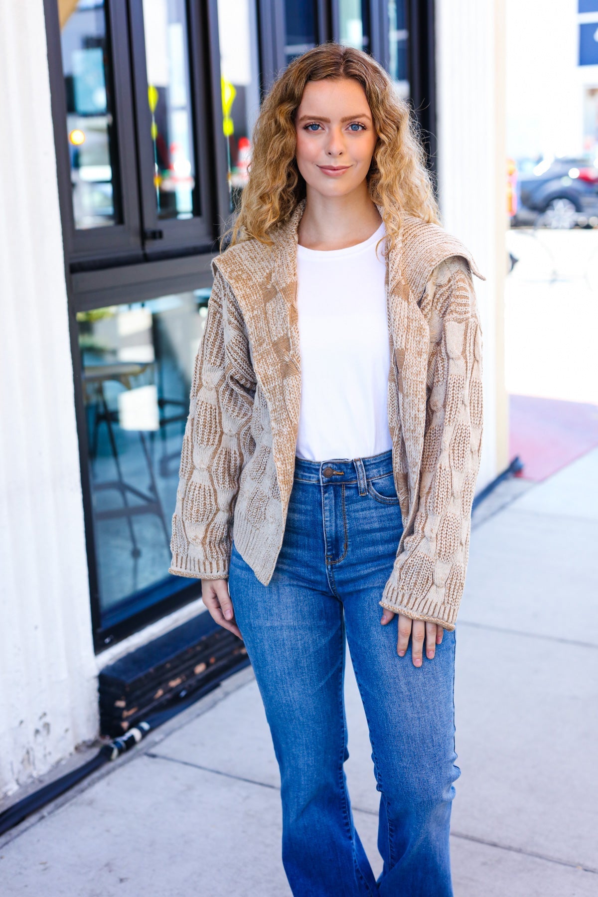 Shop Autumn Vibes Cable Knit Cardigan-Cardigan at Ruby Joy Boutique, a Women's Clothing Store in Pickerington, Ohio