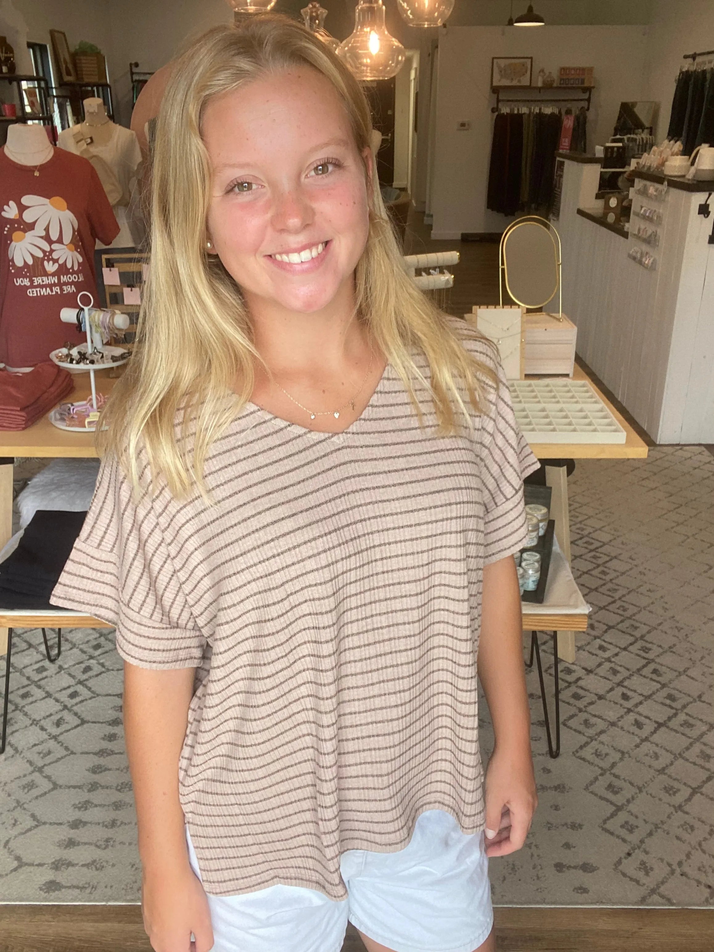 Shop Averi Striped Dolman Top- at Ruby Joy Boutique, a Women's Clothing Store in Pickerington, Ohio