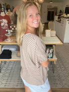 Shop Averi Striped Dolman Top- at Ruby Joy Boutique, a Women's Clothing Store in Pickerington, Ohio