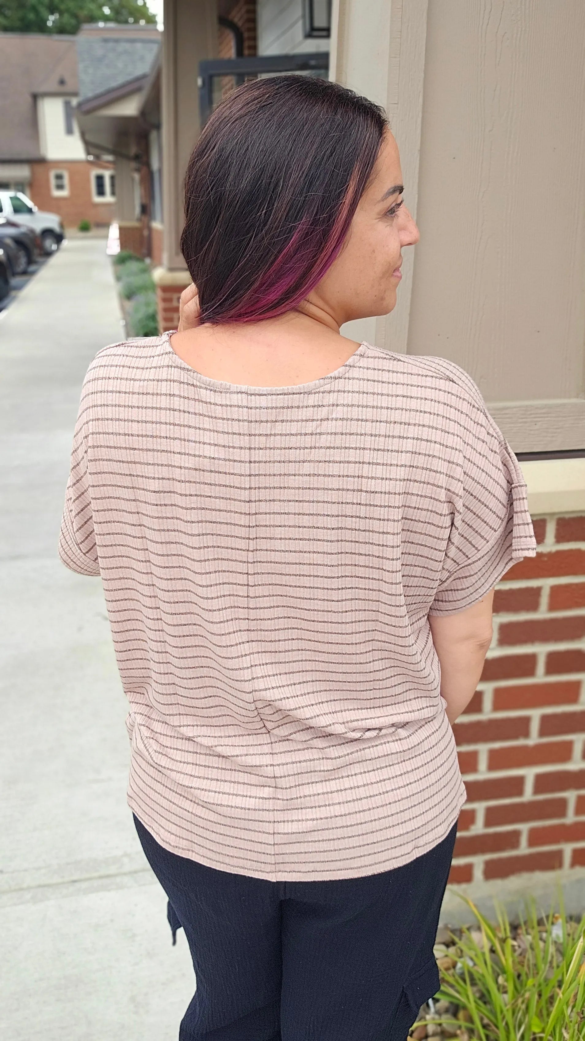 Shop Averi Striped Dolman Top- at Ruby Joy Boutique, a Women's Clothing Store in Pickerington, Ohio