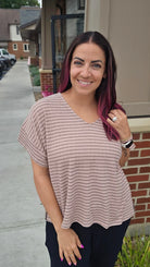 Shop Averi Striped Dolman Top- at Ruby Joy Boutique, a Women's Clothing Store in Pickerington, Ohio