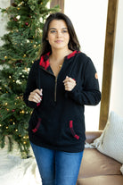 Shop Avery Accent HalfZip Hoodie - Buffalo Plaid-Hoodie at Ruby Joy Boutique, a Women's Clothing Store in Pickerington, Ohio