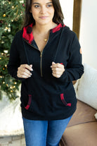 Shop Avery Accent HalfZip Hoodie - Buffalo Plaid-Hoodie at Ruby Joy Boutique, a Women's Clothing Store in Pickerington, Ohio