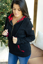 Shop Avery Accent HalfZip Hoodie - Buffalo Plaid-Hoodie at Ruby Joy Boutique, a Women's Clothing Store in Pickerington, Ohio