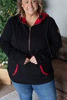 Shop Avery Accent HalfZip Hoodie - Buffalo Plaid-Hoodie at Ruby Joy Boutique, a Women's Clothing Store in Pickerington, Ohio