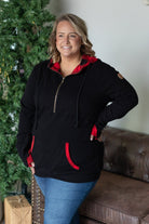 Shop Avery Accent HalfZip Hoodie - Buffalo Plaid-Hoodie at Ruby Joy Boutique, a Women's Clothing Store in Pickerington, Ohio