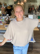 Shop Baby Waffle Knit Boxy Top - Light Cocoa- at Ruby Joy Boutique, a Women's Clothing Store in Pickerington, Ohio