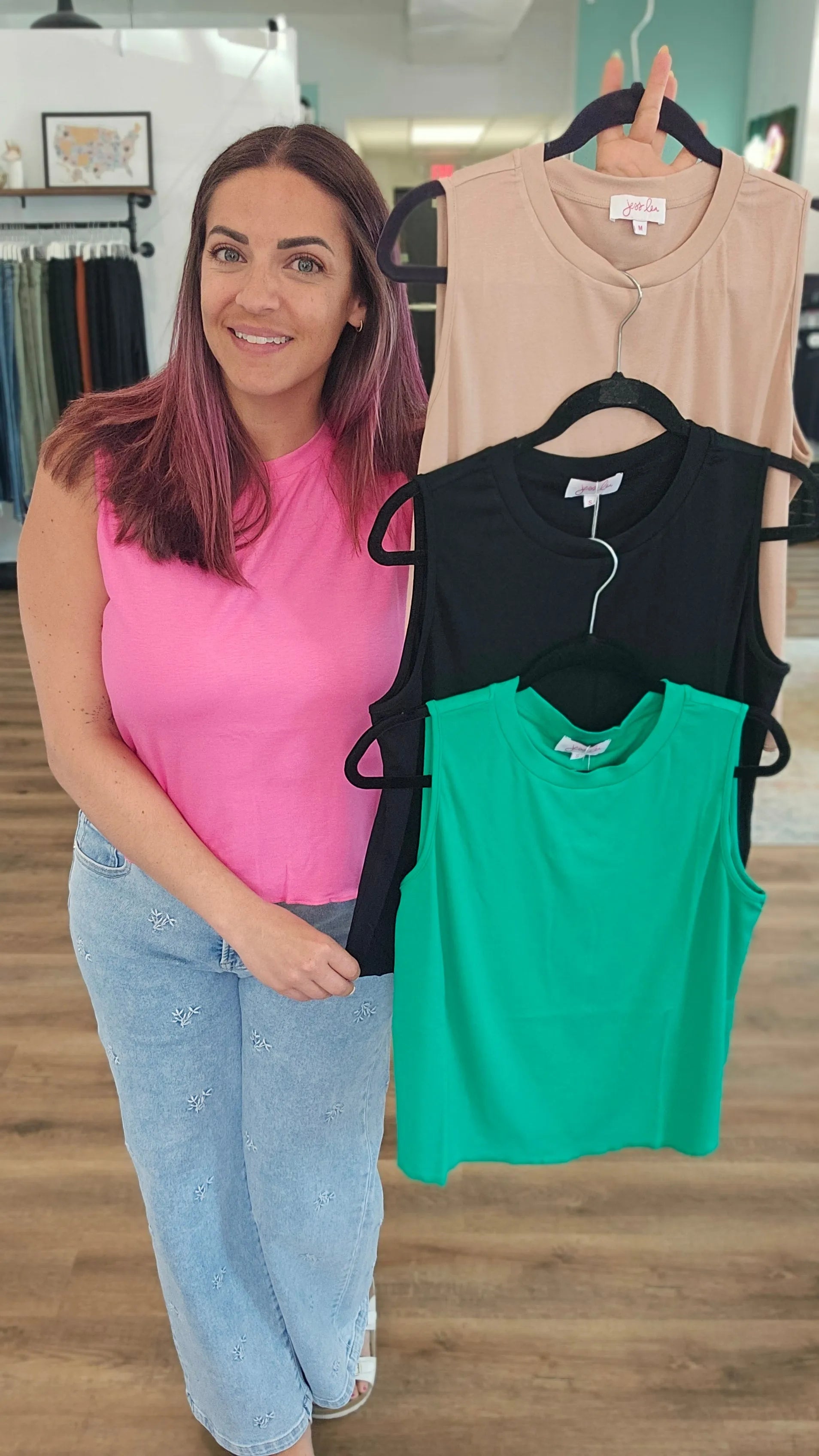 Shop Banks Lettuce Edge Hem Tank - Black- at Ruby Joy Boutique, a Women's Clothing Store in Pickerington, Ohio