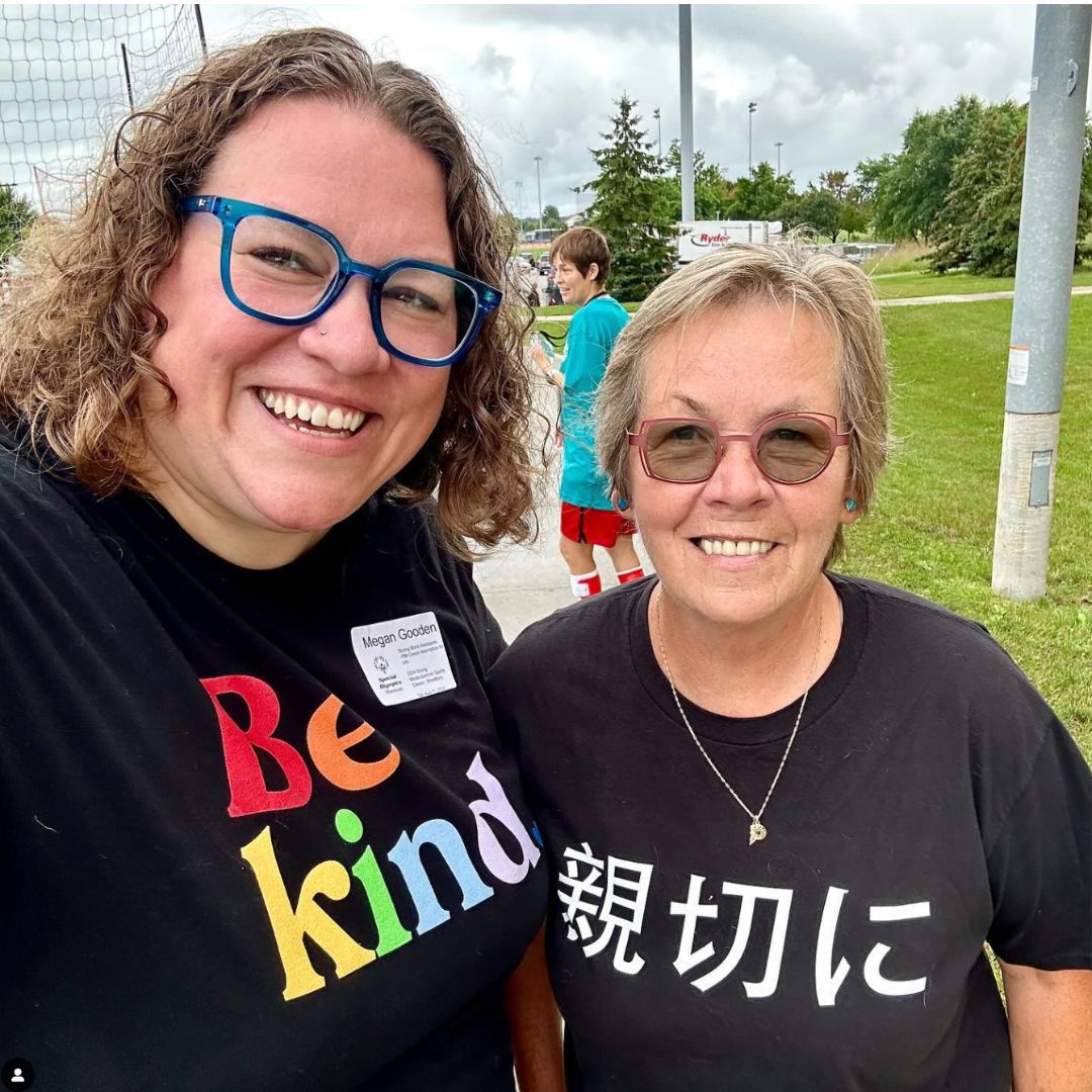 Shop Be Kind Rainbow Classic Tee | Kind Cotton- at Ruby Joy Boutique, a Women's Clothing Store in Pickerington, Ohio