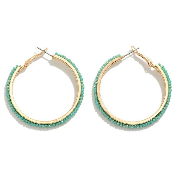 Shop Beaded Lever-back Hoops-Earrings at Ruby Joy Boutique, a Women's Clothing Store in Pickerington, Ohio