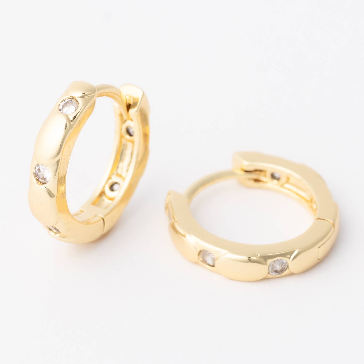 Shop Bianca Crystal Huggie Earrings- at Ruby Joy Boutique, a Women's Clothing Store in Pickerington, Ohio