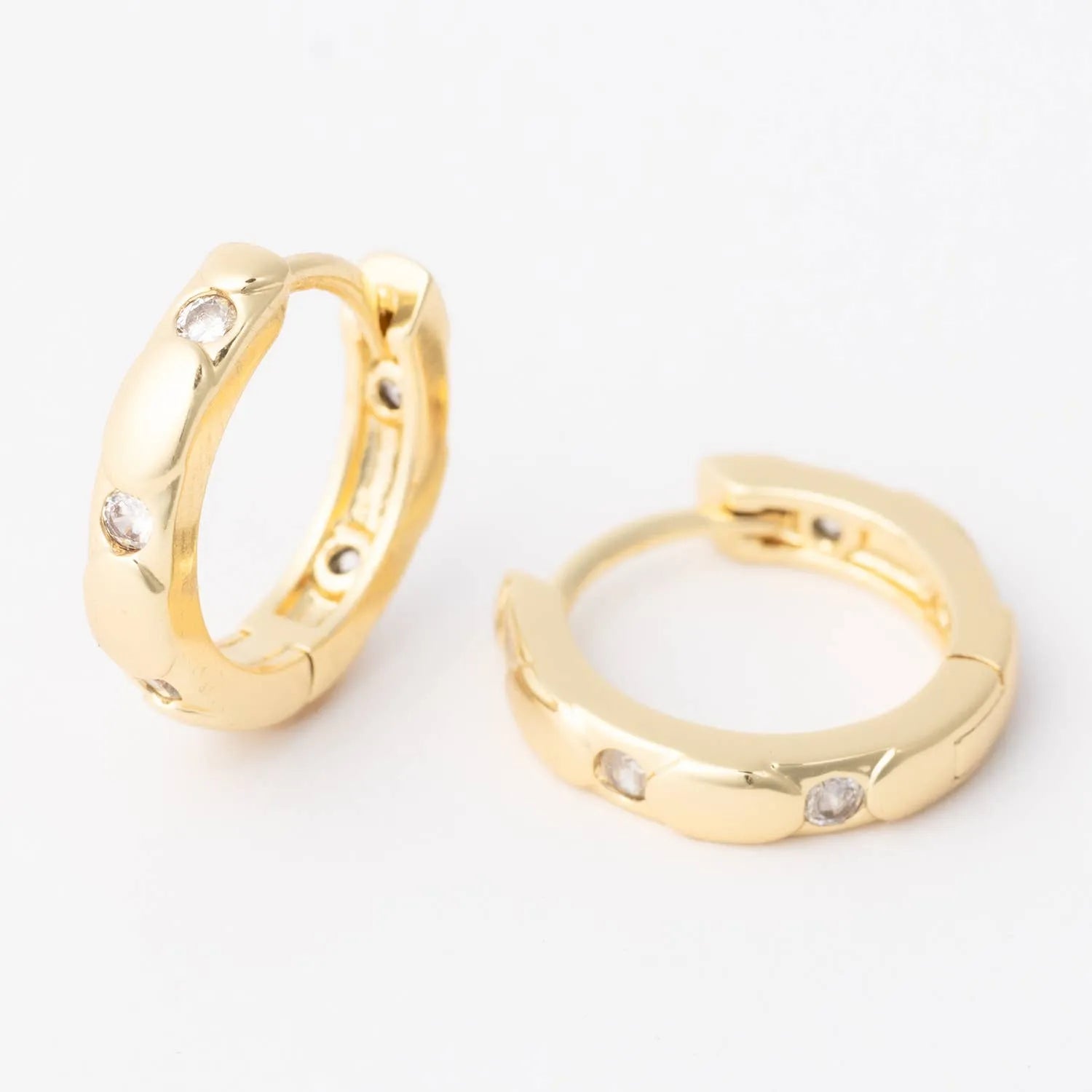 Shop Bianca Crystal Huggie Earrings- at Ruby Joy Boutique, a Women's Clothing Store in Pickerington, Ohio