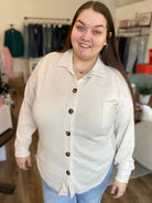 Shop Birch Ribbed Button-Down Shirt- at Ruby Joy Boutique, a Women's Clothing Store in Pickerington, Ohio