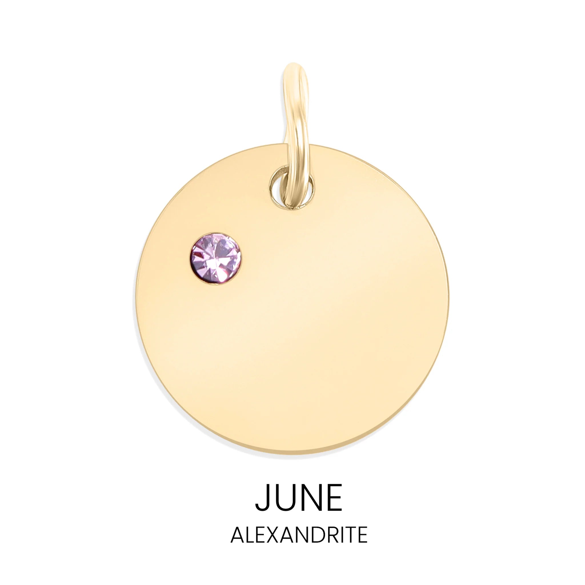 Shop Birthstone Disc Charm-June/Pearl at Ruby Joy Boutique, a Women's Clothing Store in Pickerington, Ohio