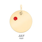 Shop Birthstone Disc Charm-July/Ruby at Ruby Joy Boutique, a Women's Clothing Store in Pickerington, Ohio