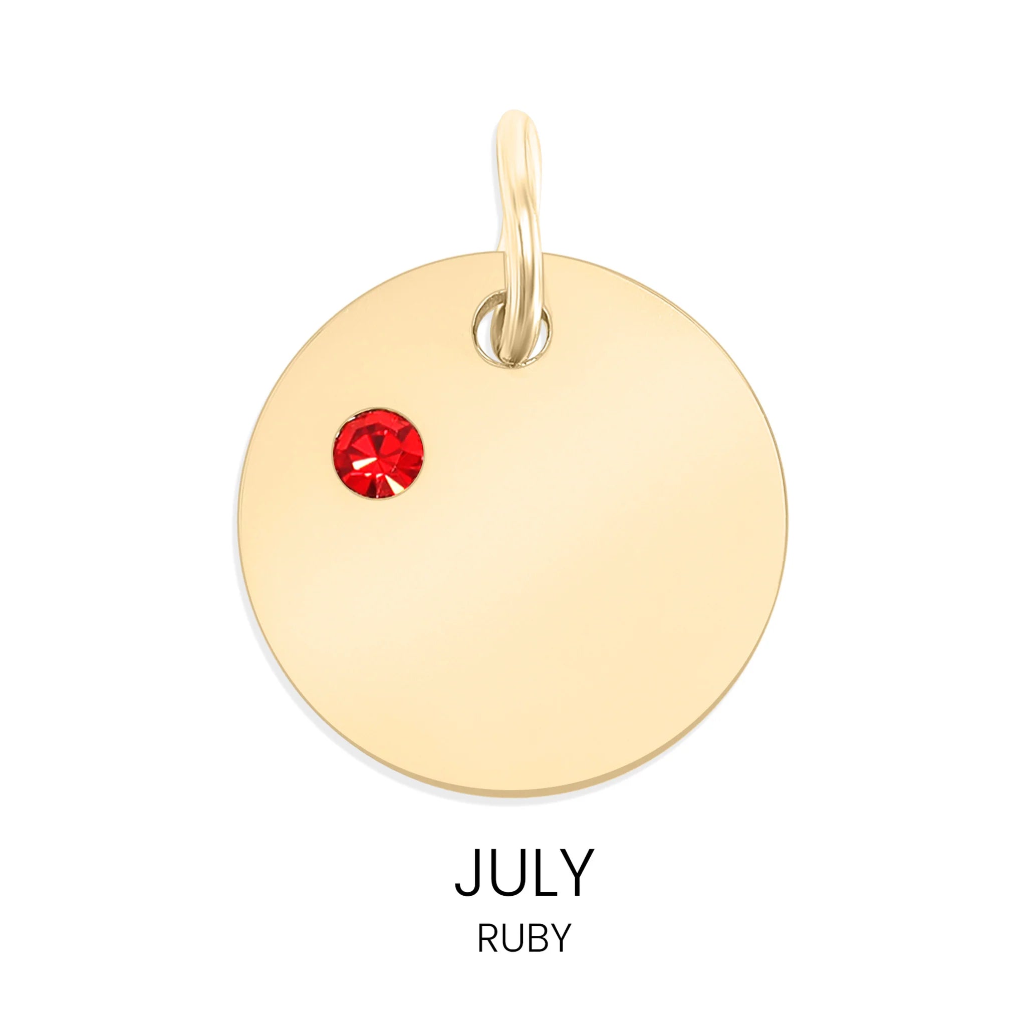 Shop Birthstone Disc Charm-July/Ruby at Ruby Joy Boutique, a Women's Clothing Store in Pickerington, Ohio