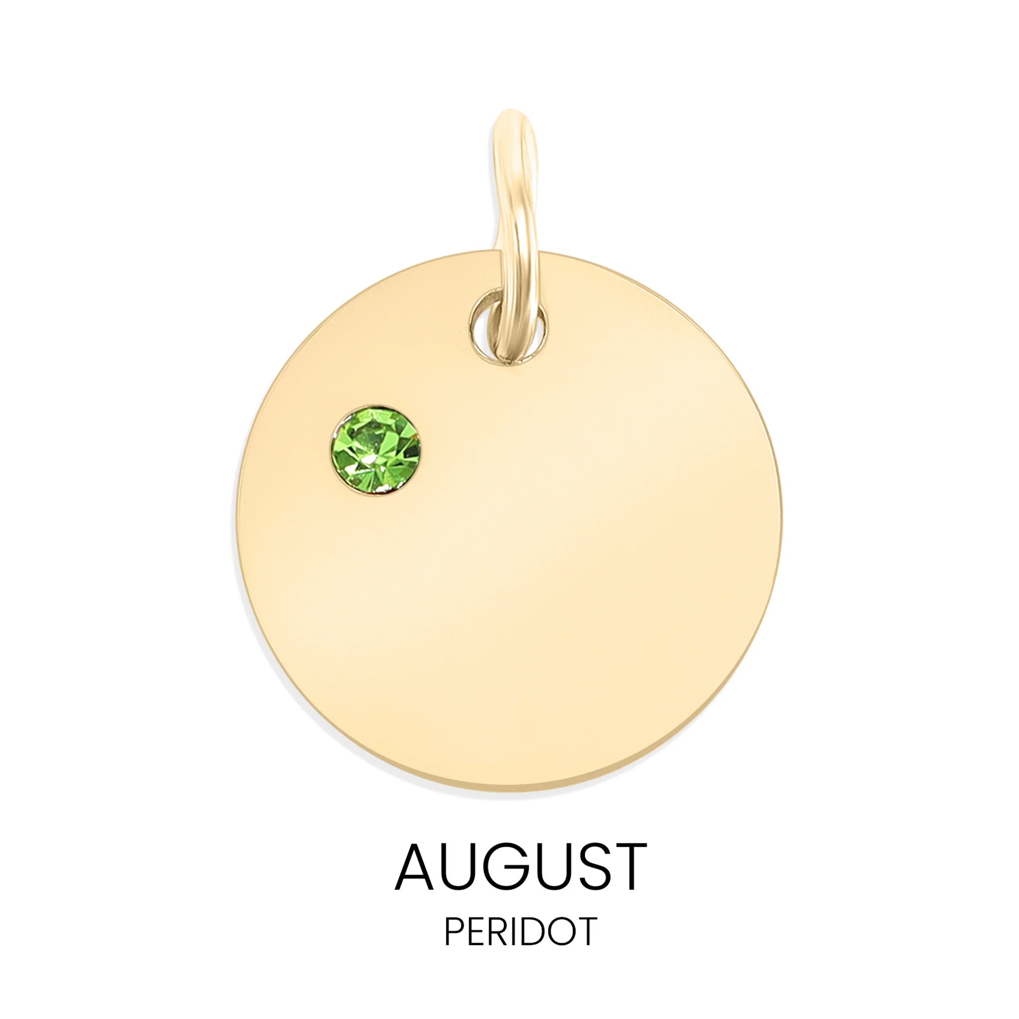 Shop Birthstone Disc Charm-August/Peridot at Ruby Joy Boutique, a Women's Clothing Store in Pickerington, Ohio